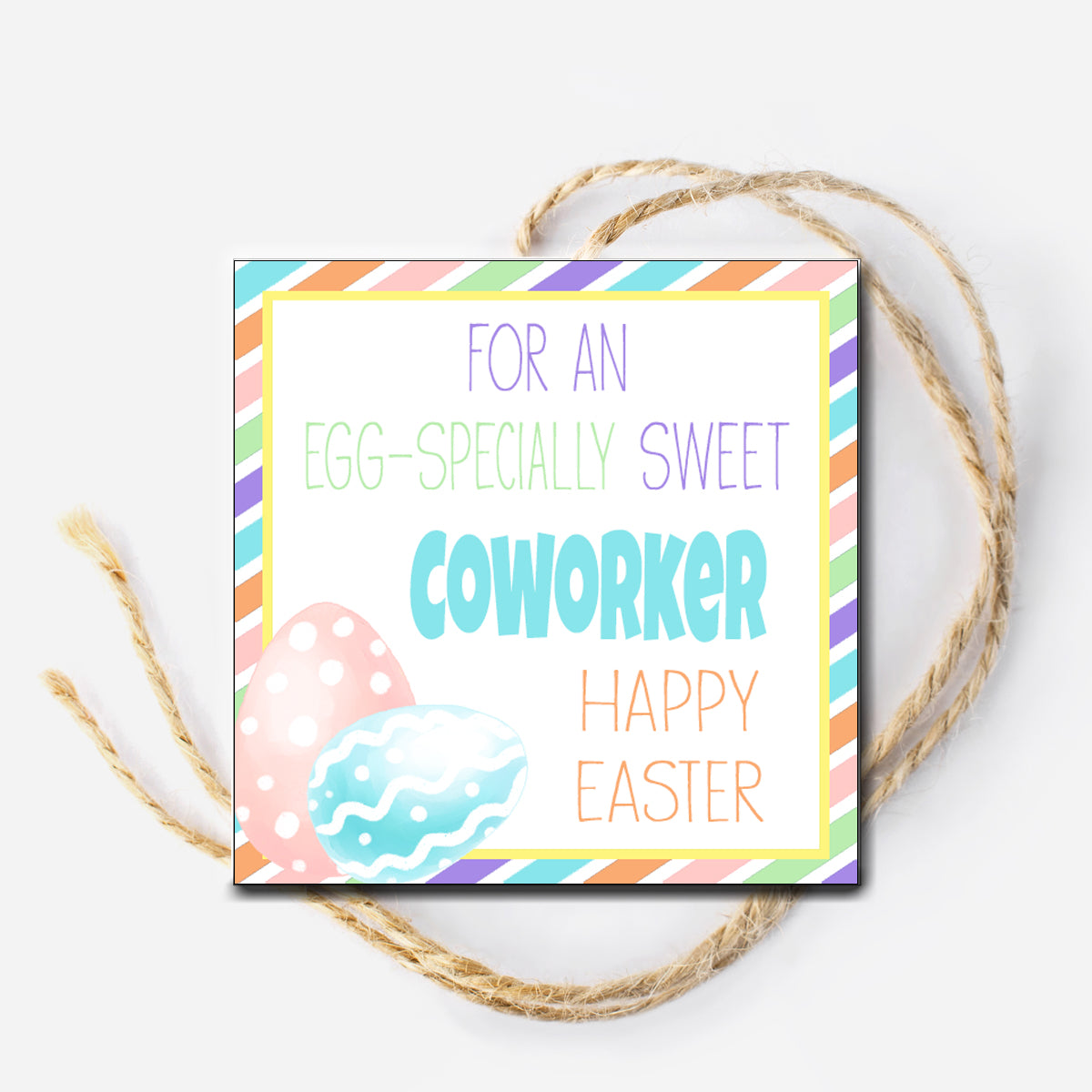 Egg Coworker Instant Download Tag