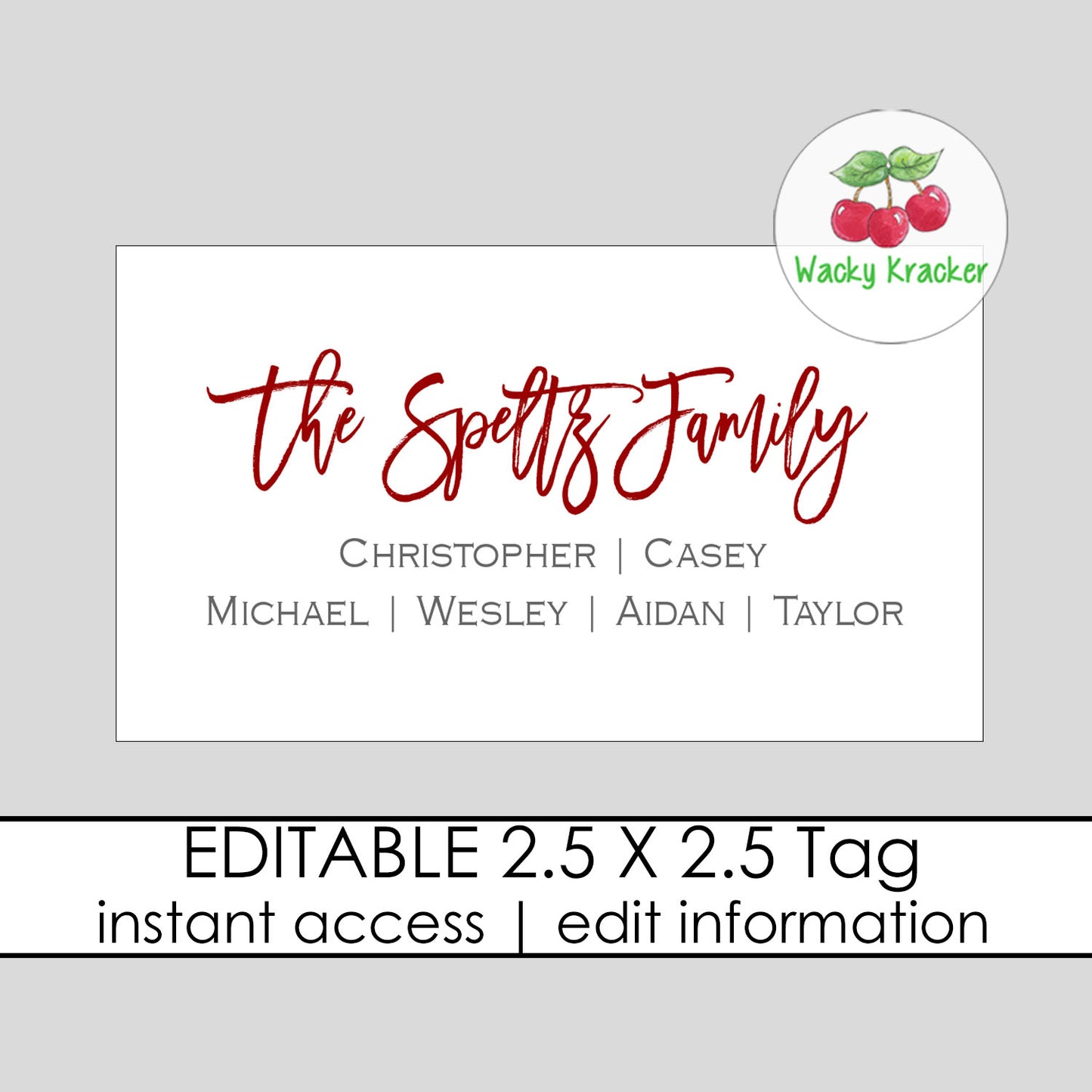 Family Gift Tag