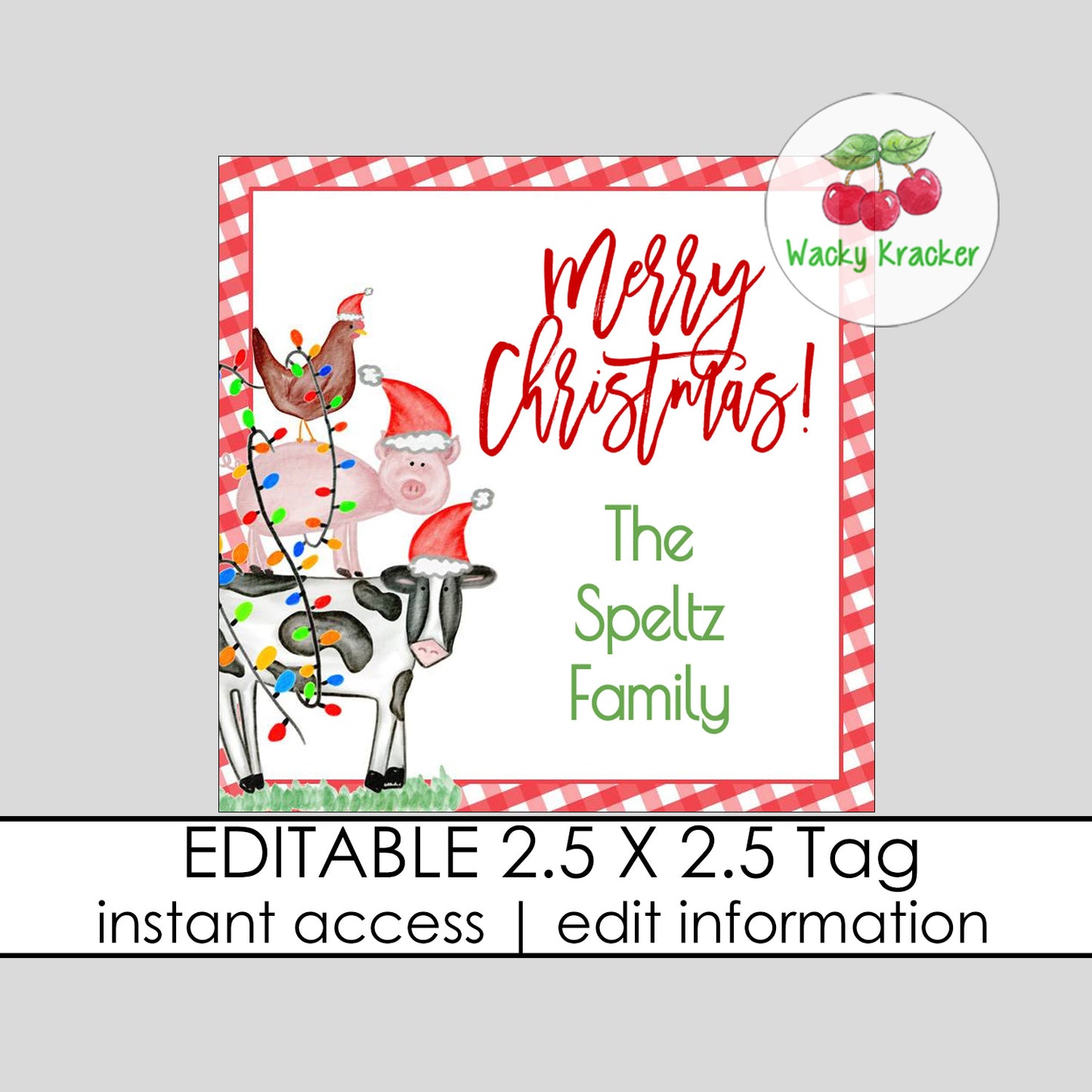 Farm Christmas Gift Tag