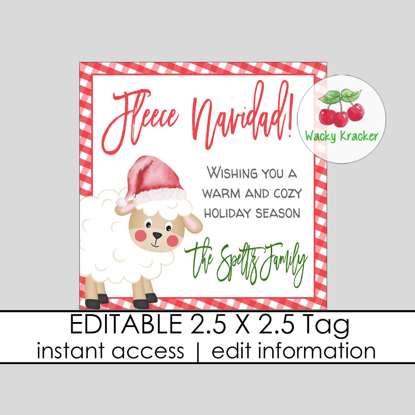 Fleece Navidad Gift Tag