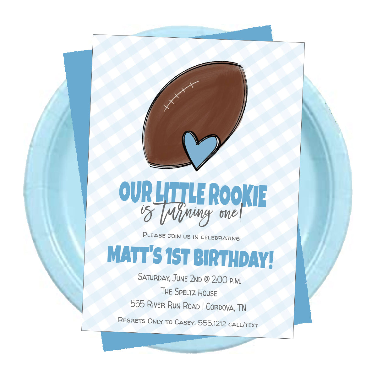 Football First Birthday Invitation