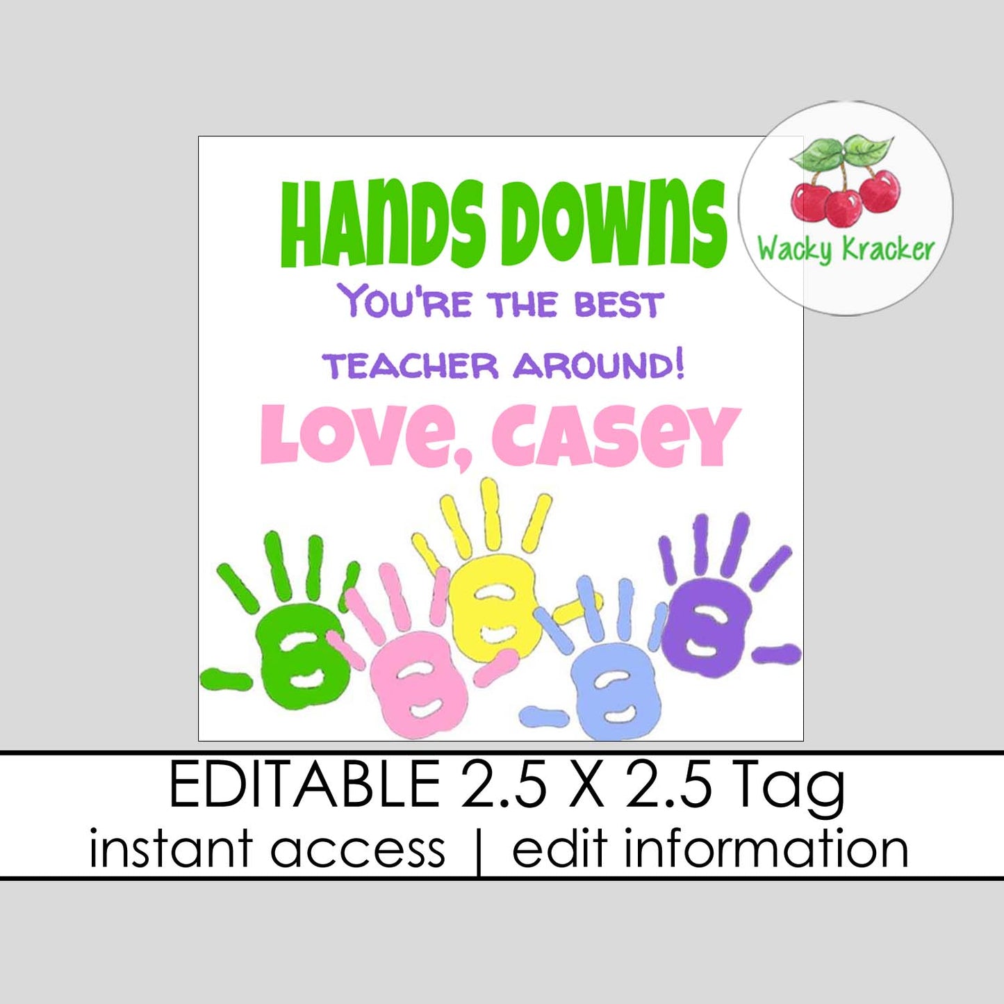 Hands Down Gift Tag