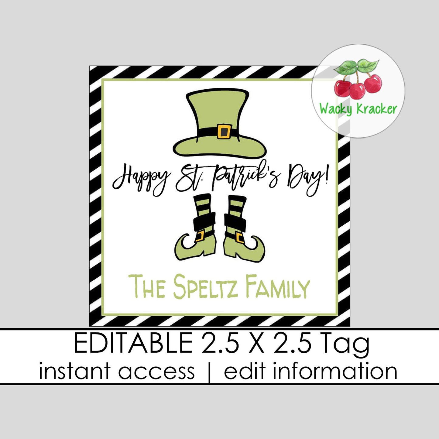 Leprechaun Hat and Shoes Gift Tag
