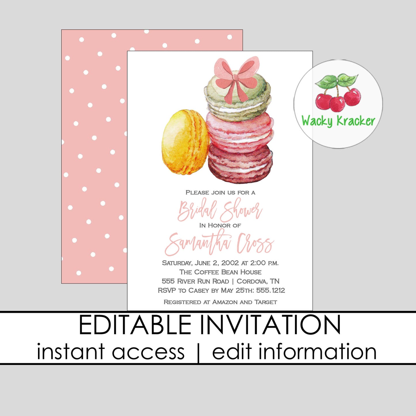 Macaroon Bridal Shower Invitation