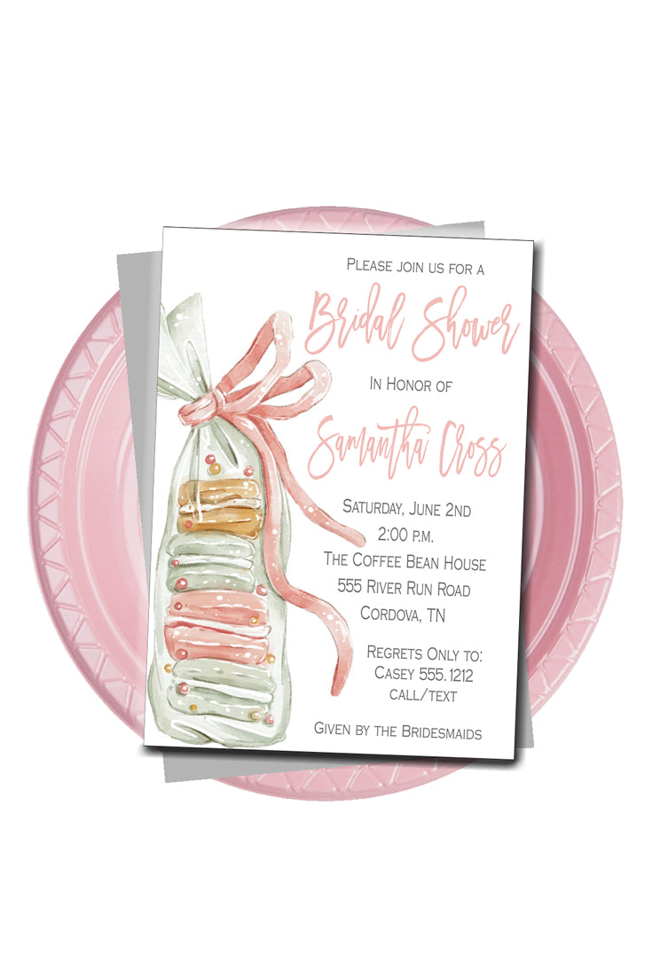 Macaroon Valentine Bridal Shower Invitation