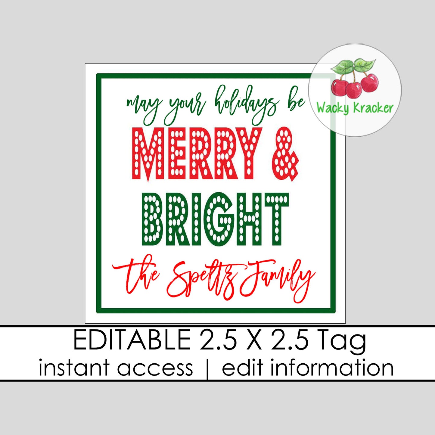 Merry and Bright Gift Tag