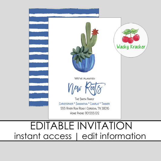 New Roots Moving Invitation