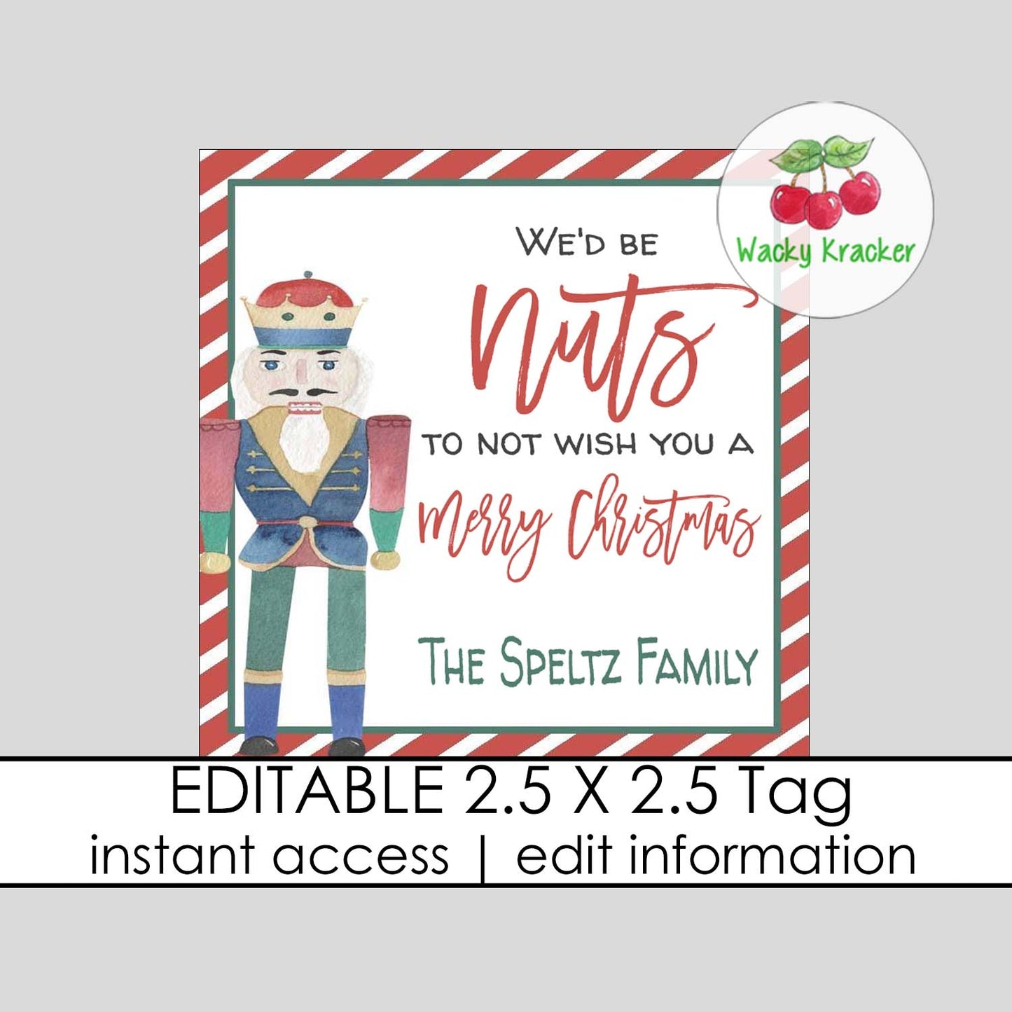 Nutcracker Christmas Gift Tag