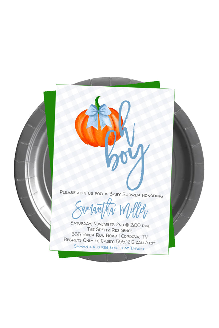 Pumpkin Baby Shower Invitation
