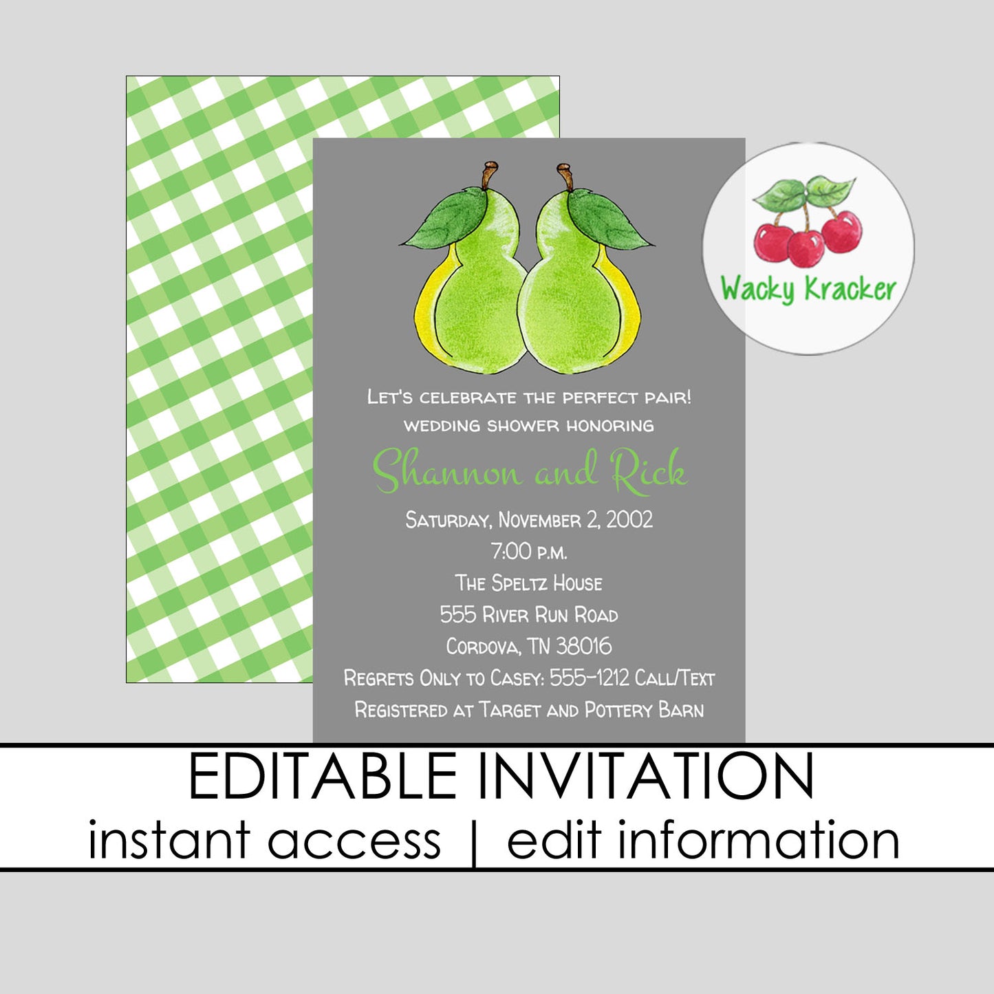 Perfect Pair Bridal Shower Invitation