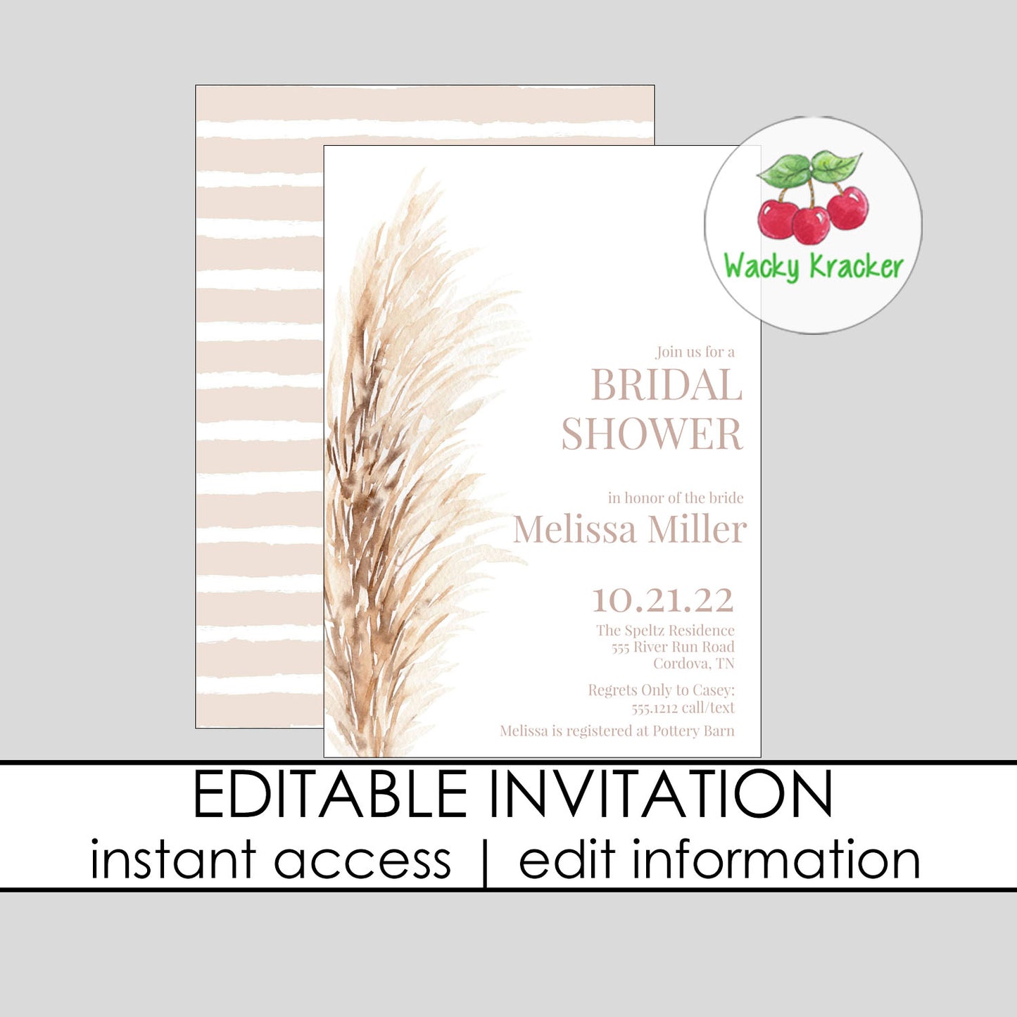 Boho Shower Invitation