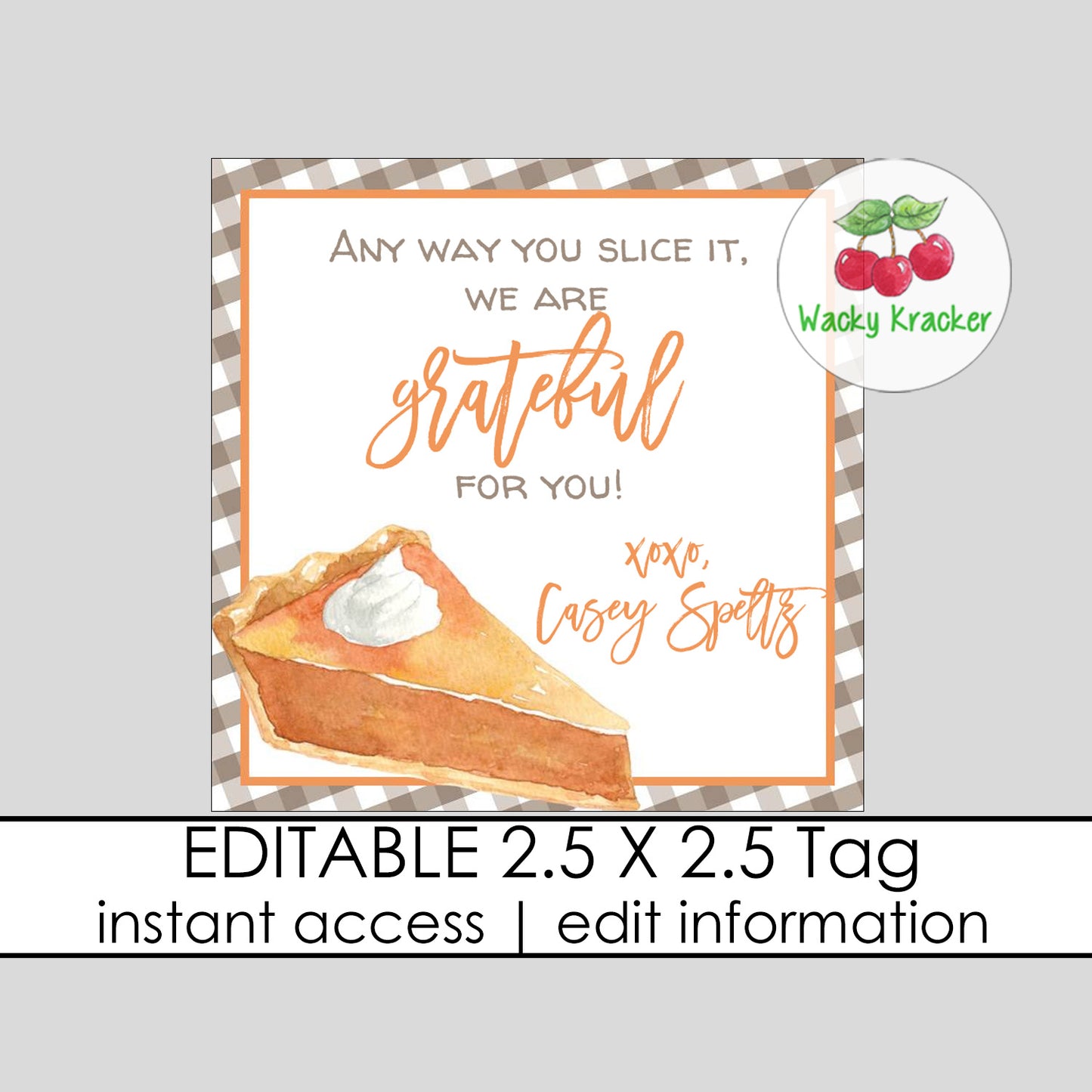 Pie Gift Tag