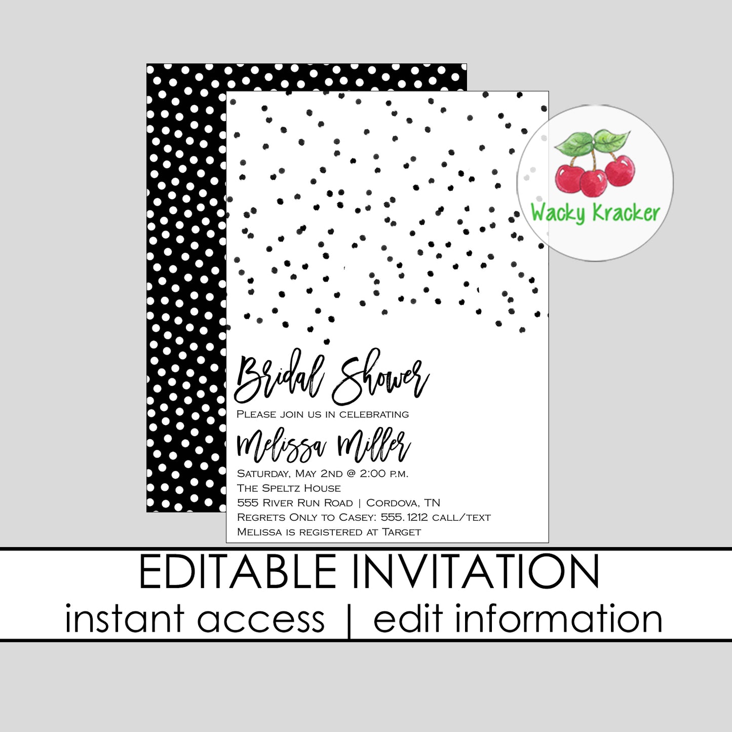 Polka Dot Bridal Shower Invitation