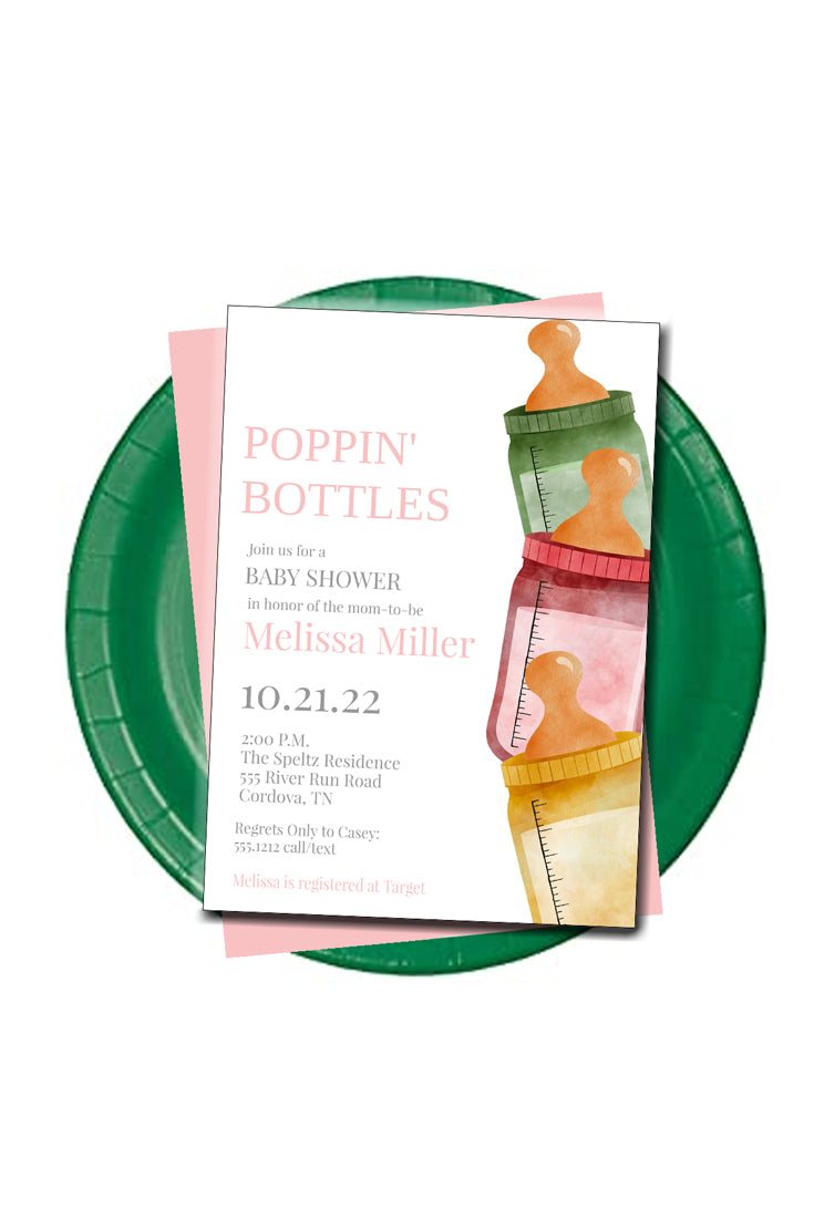 Baby Bottle Shower Invitation