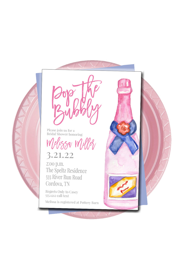Pop the Bubbly Bridal Shower Invitation