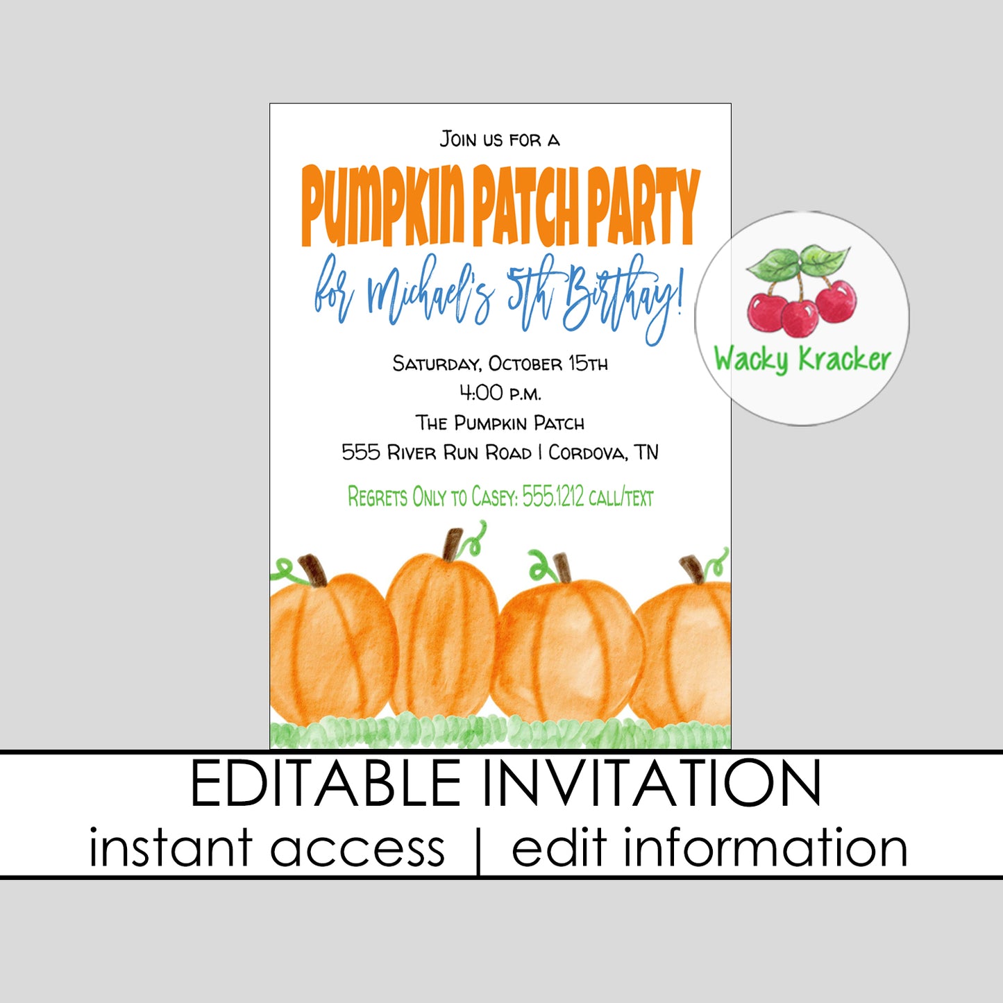 Pumpkin Patch Invitation