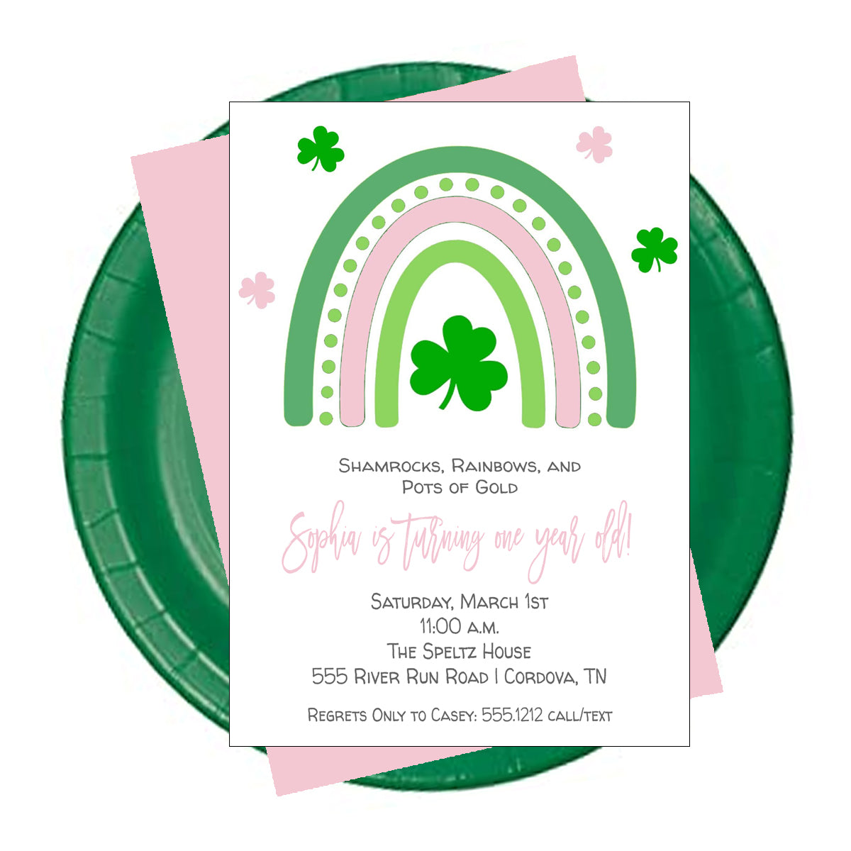 Shamrock Birthday Invitation