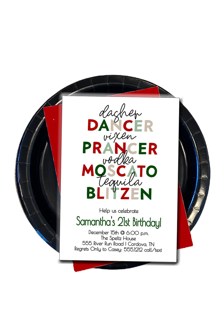 21st Birthday Christmas Invitation