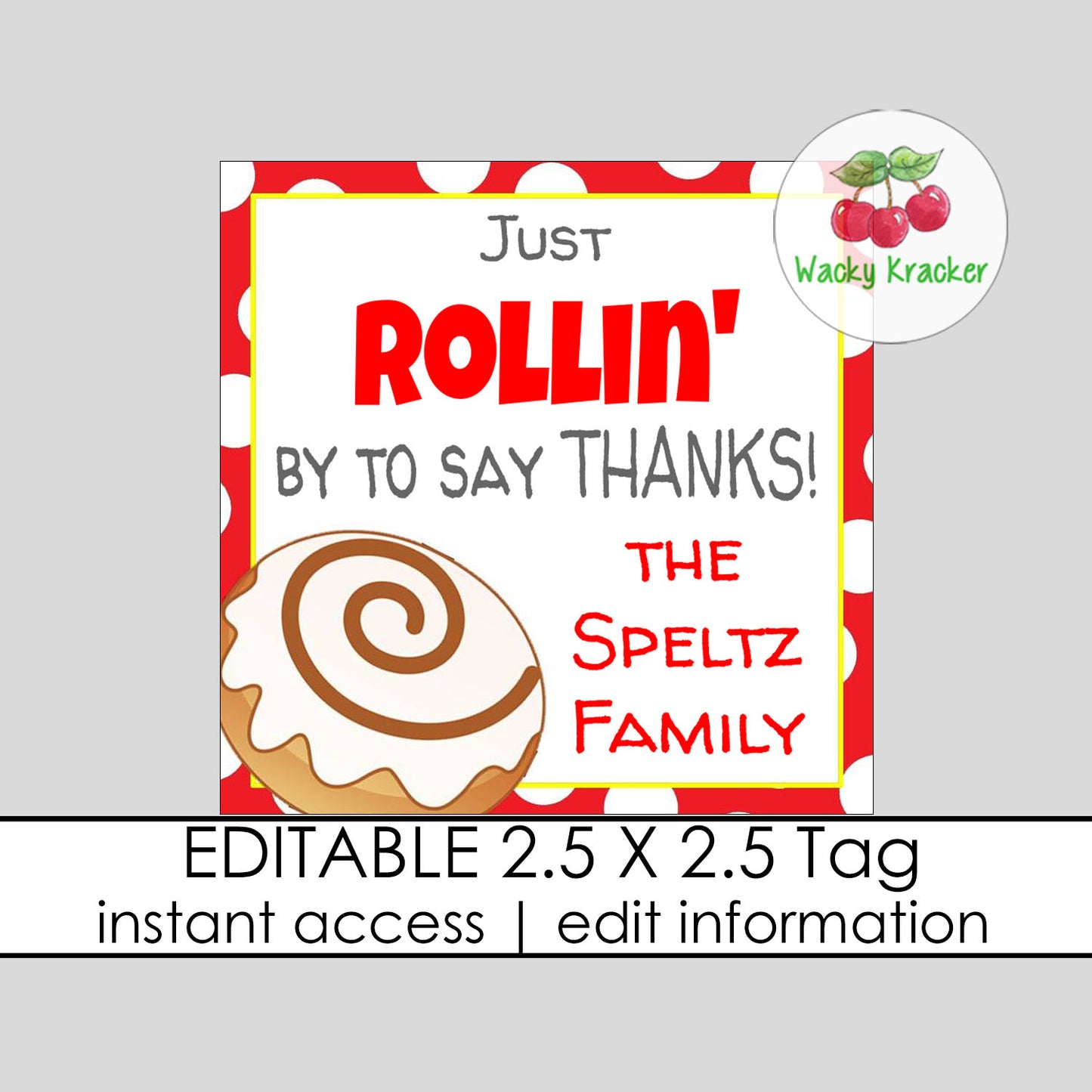 Cinnamon Roll Gift Tag