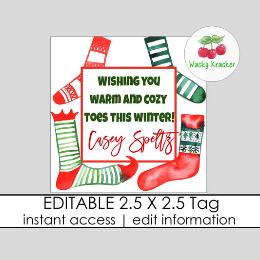 Christmas Socks Gift Tag