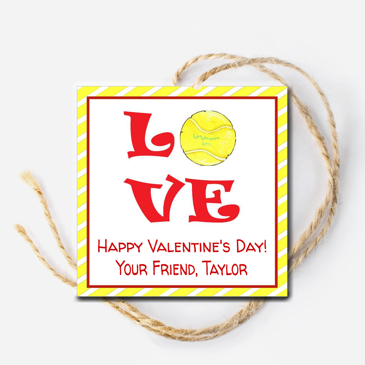 Tennis Valentine Tag