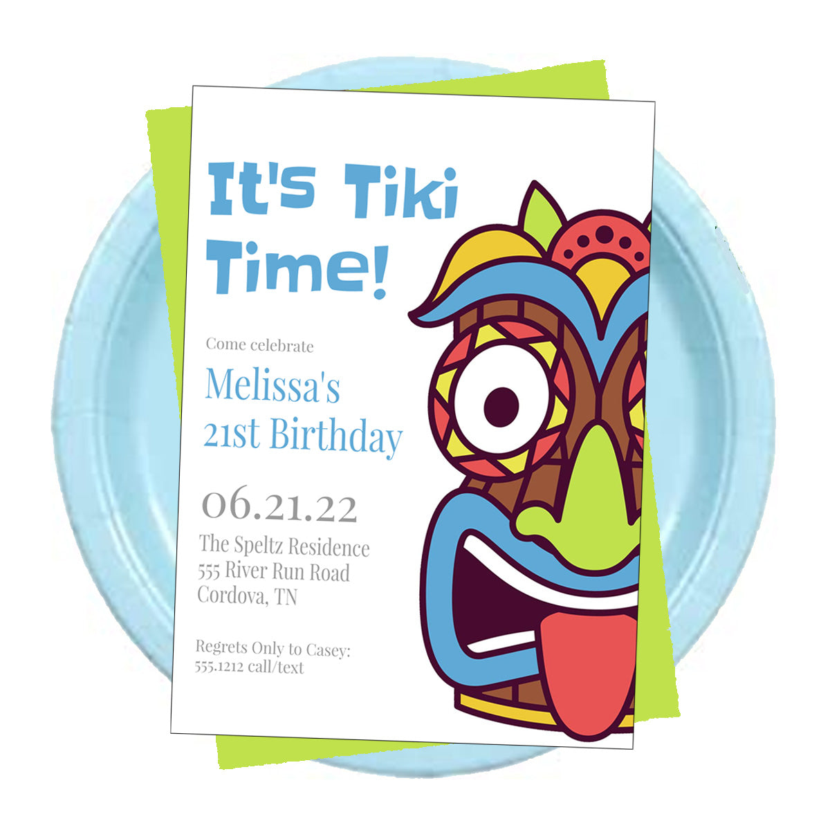 Tiki Birthday Party Invitation