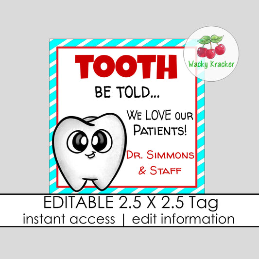 Tooth Gift Tag