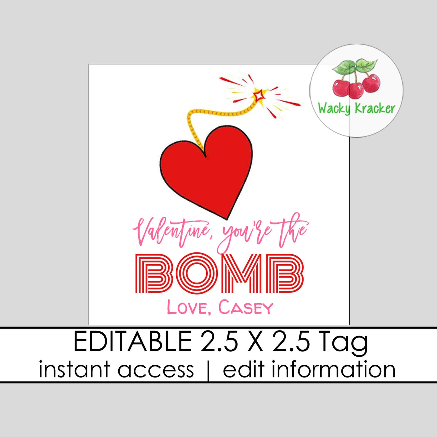 Bomb Valentine Gift Tag