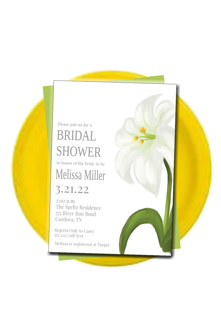 White Lily Invitation