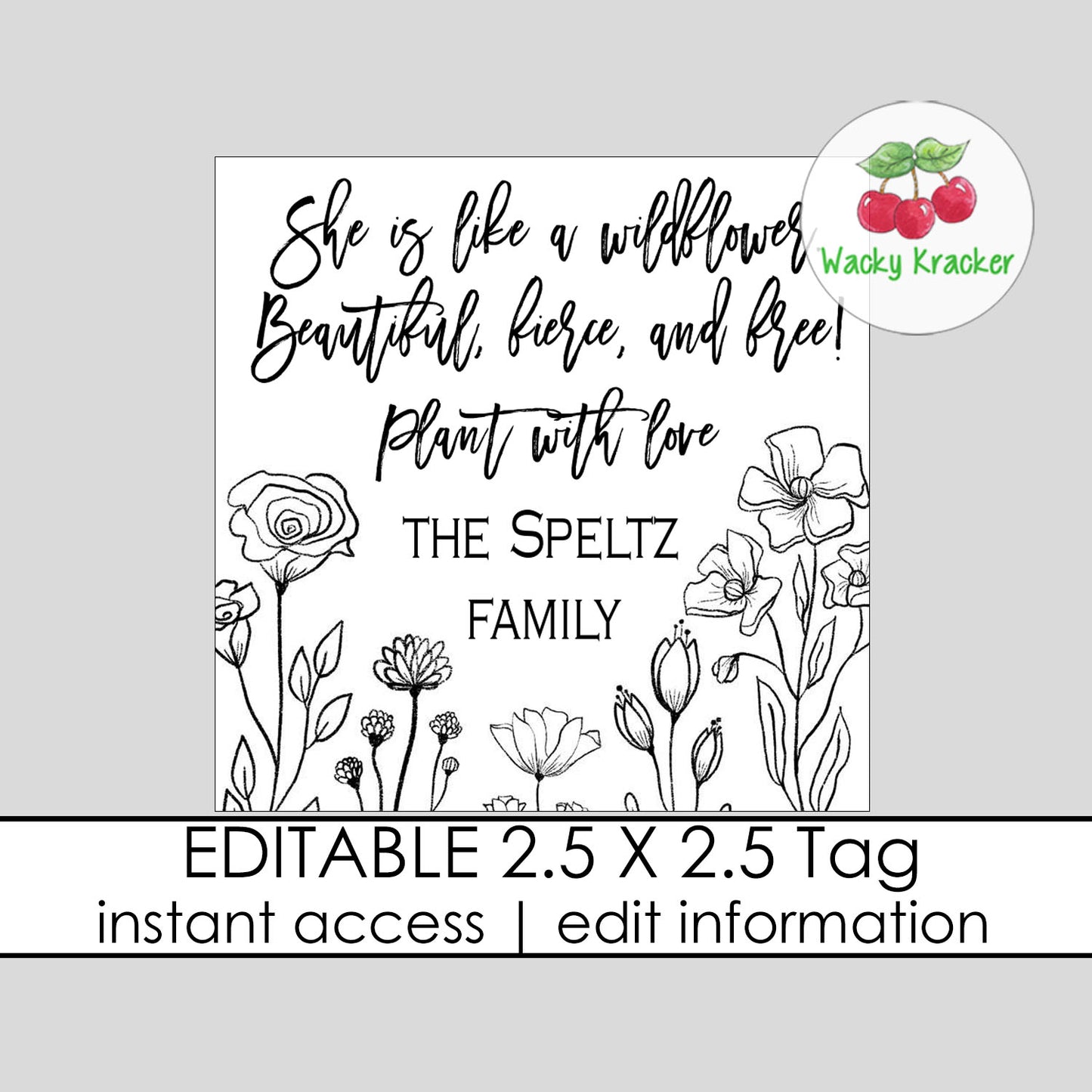 Wildflower Gift Tag