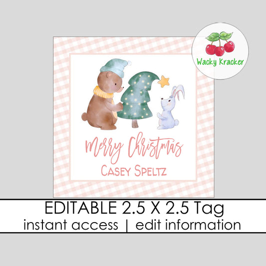 Woodland Christmas Gift Tag