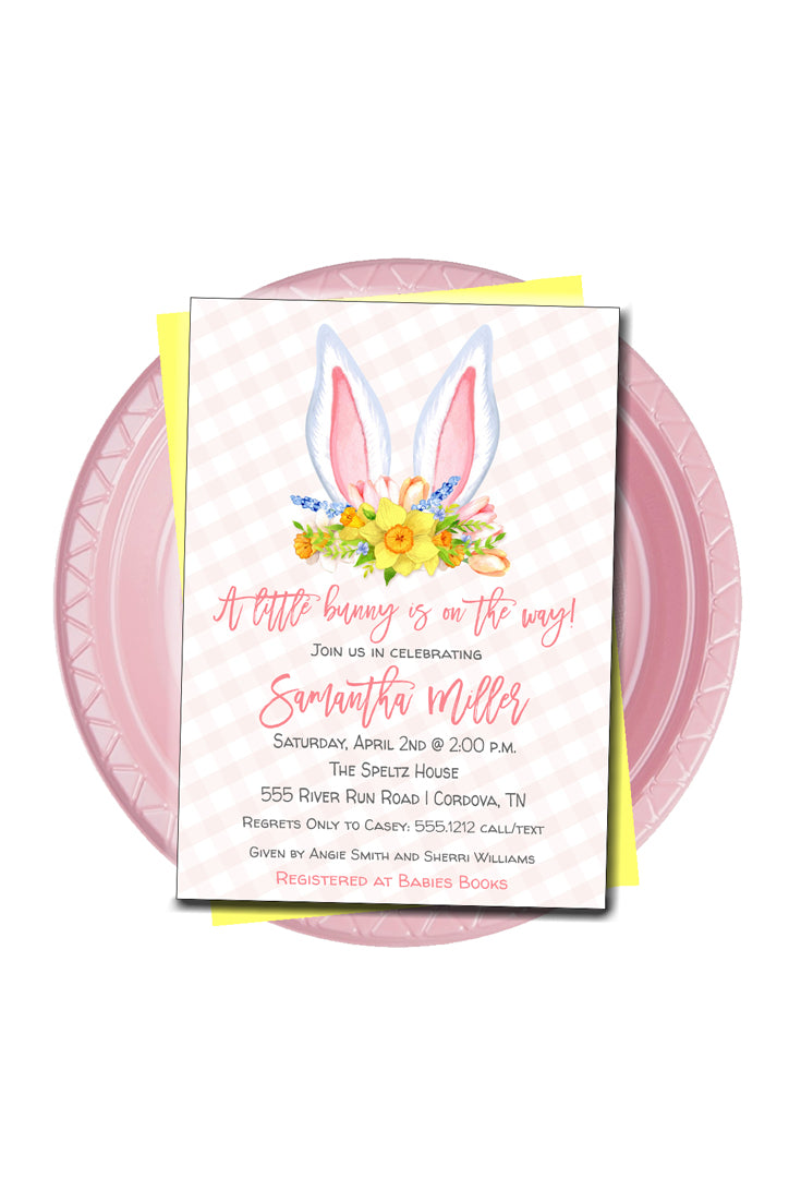 Bunny Ears Baby Shower Invitation