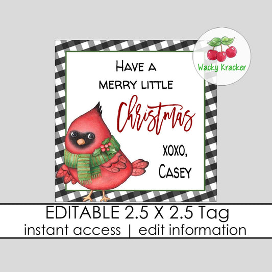 Christmas Cardinal Gift Tag