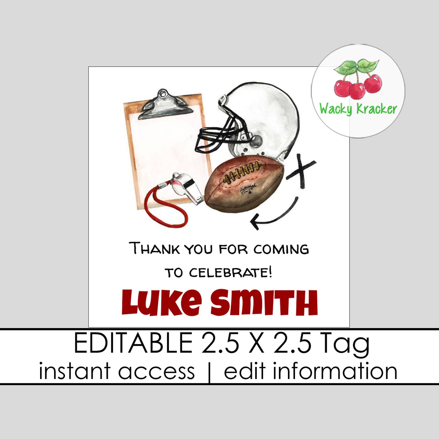 Football Gift Tag