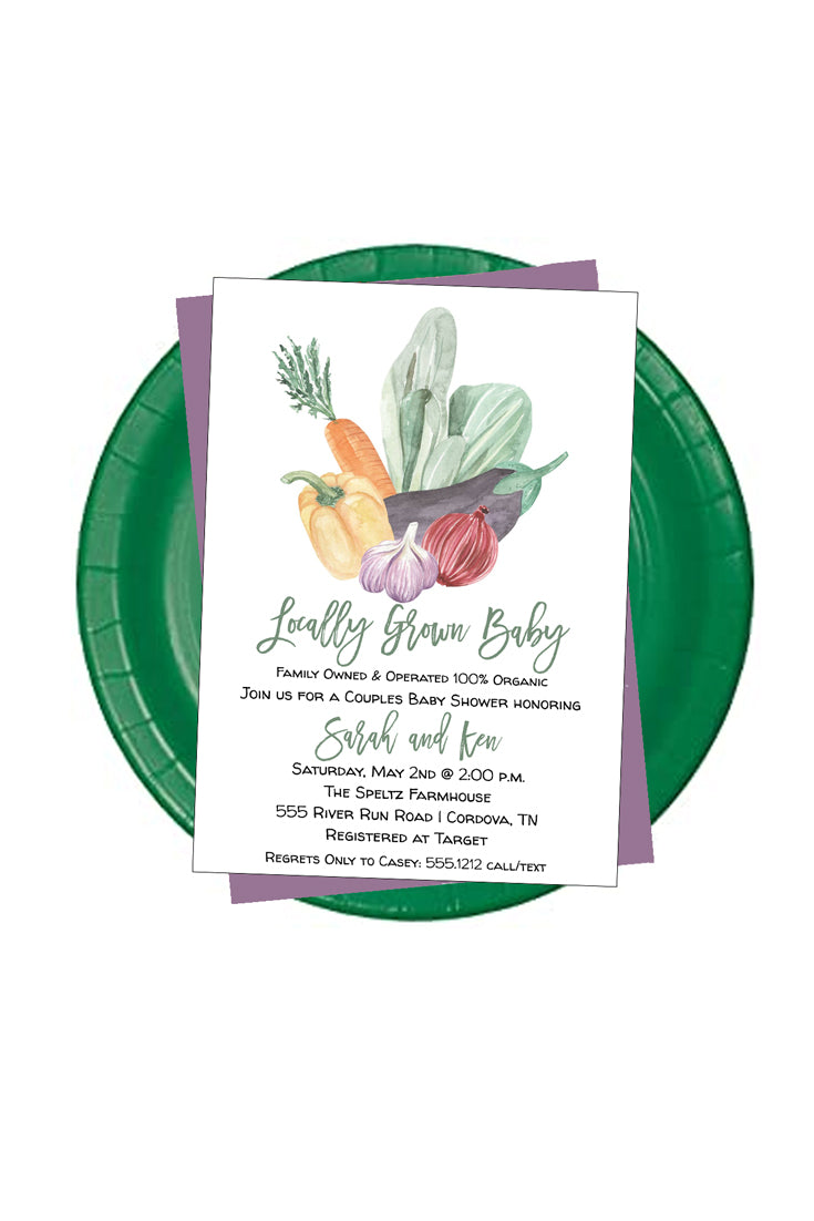 Locally Grown Baby Shower Invitation