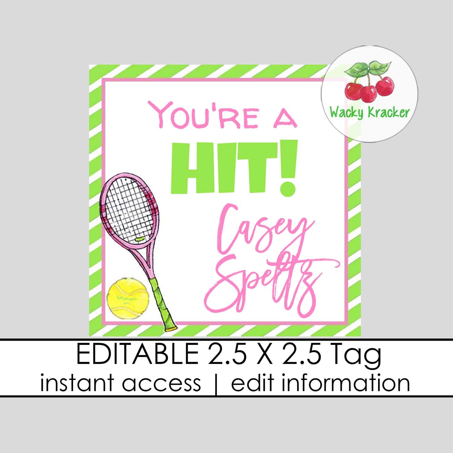 Tennis Gift Tag