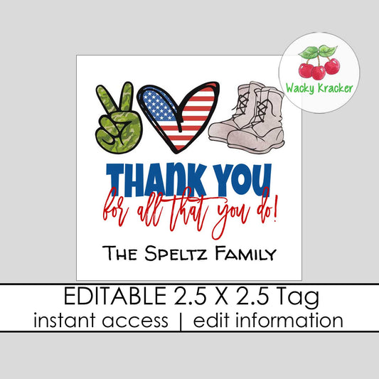 Support our Troops Gift Tag