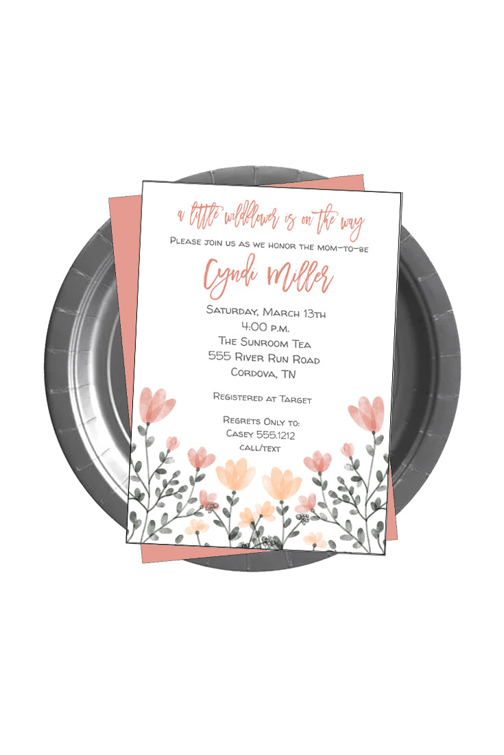 Little Wildflower Baby Shower Invitation