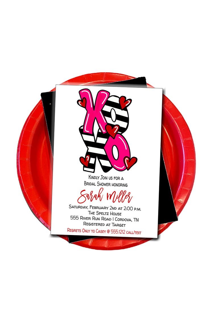 XOXO Bridal Shower Invitation