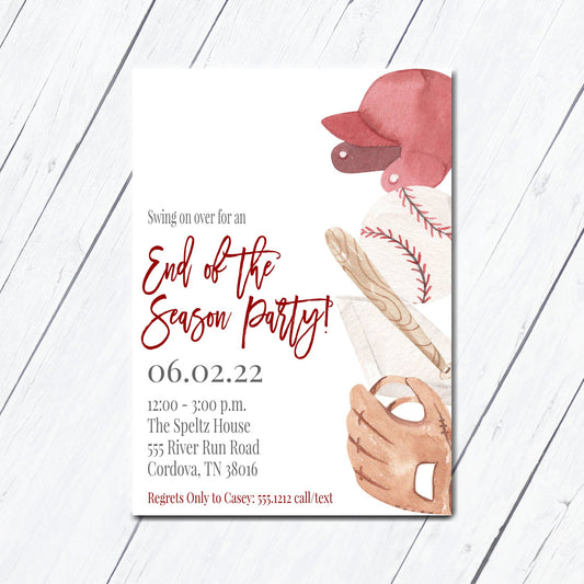 End of Season Baseball Party