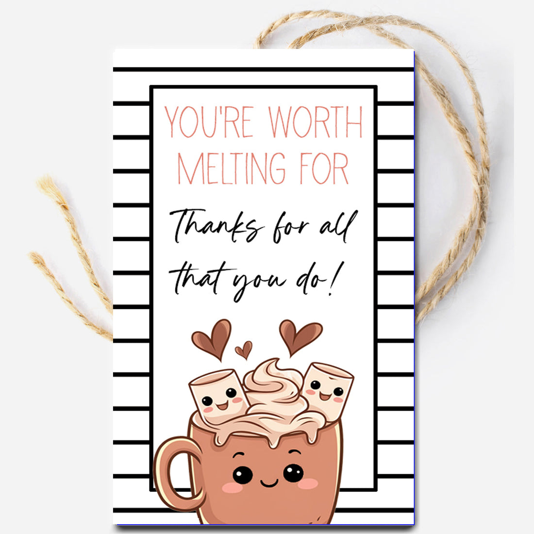 cocoa and marshmallow printable tag