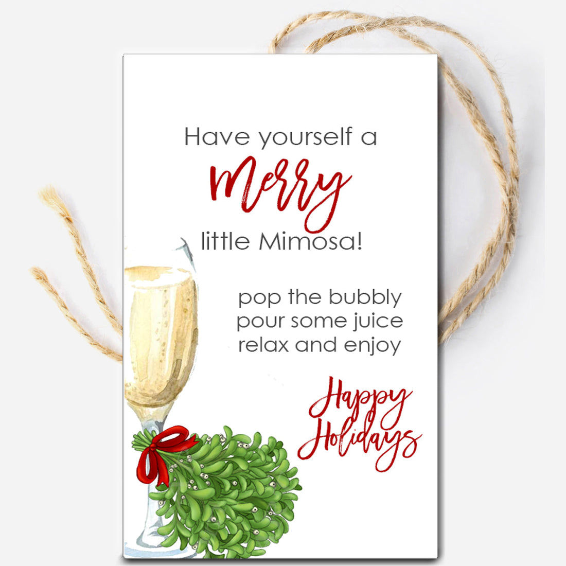 Merry Little Mimosa Printable Tag