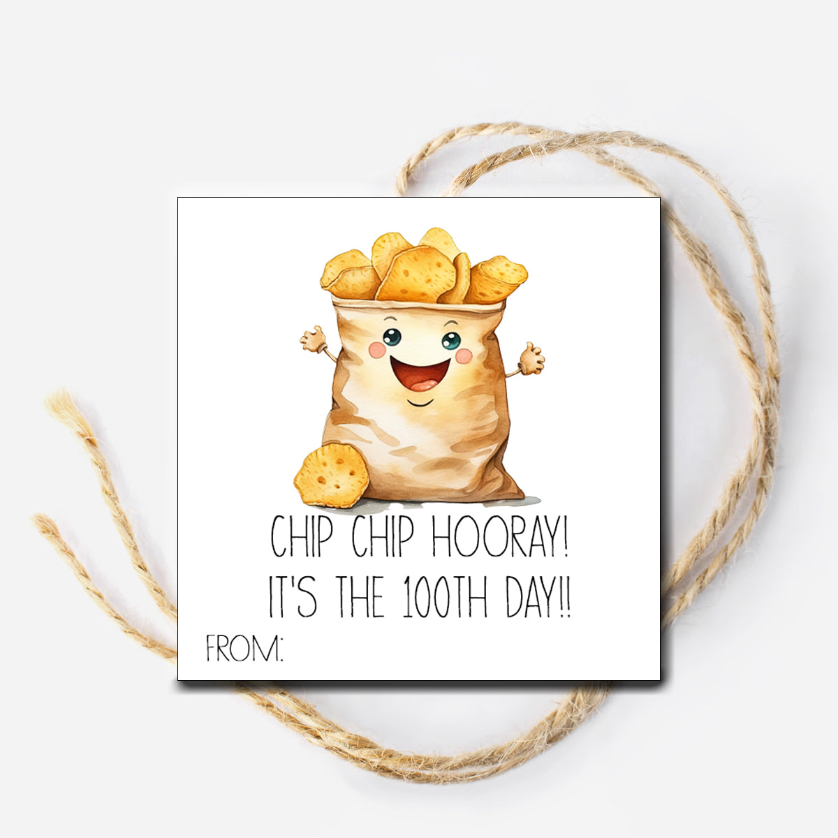 Chip chip Hooray 100th Day of School Tag