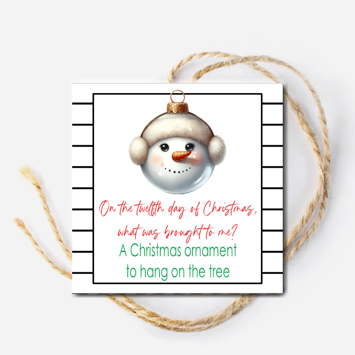 12 Days of Christmas Instant Download Tags