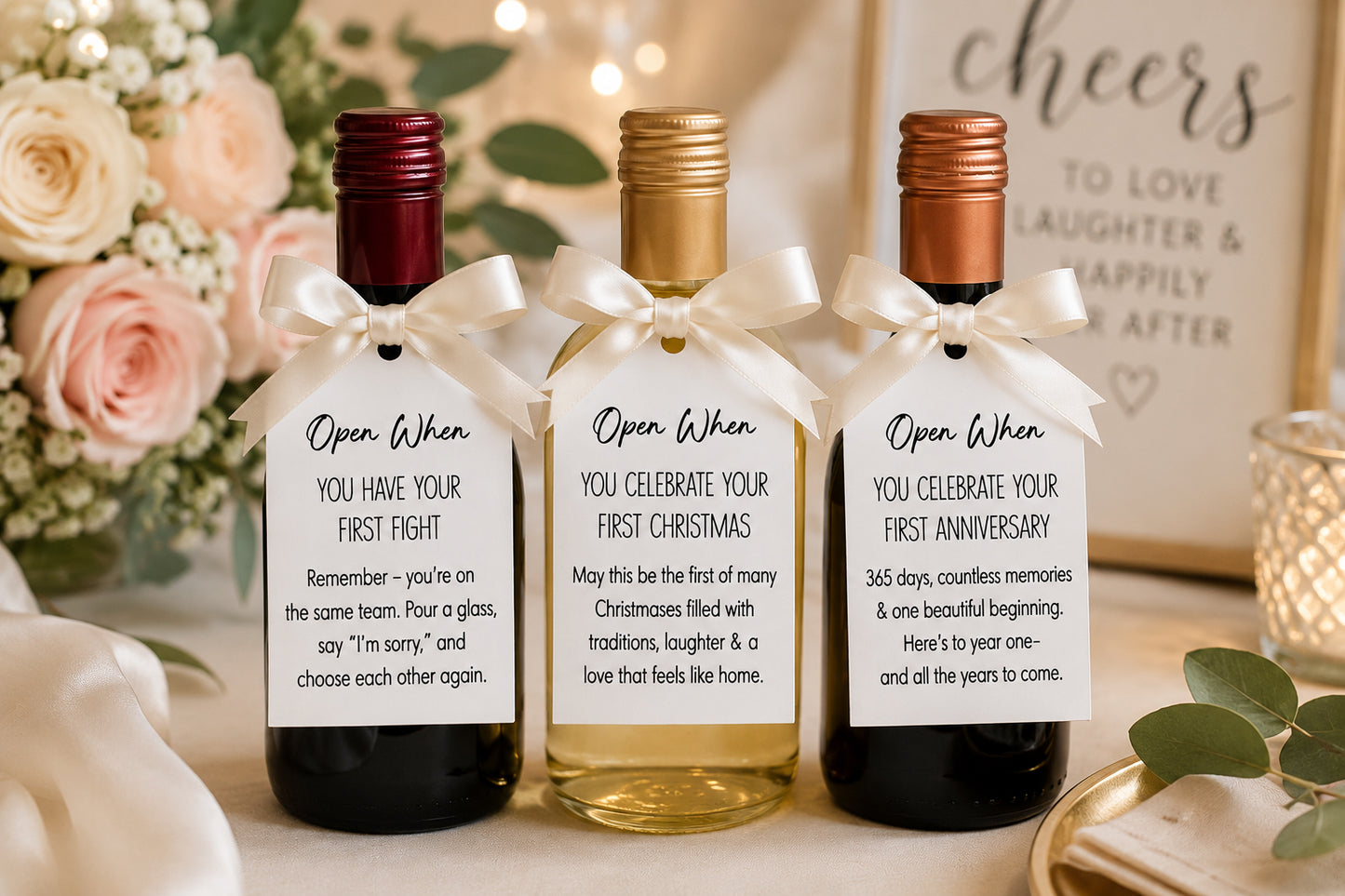 Newleywed Milestone Wine Instant Download Tags
