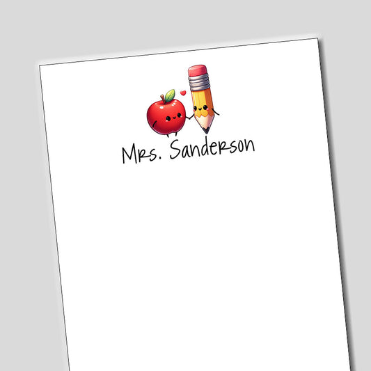 Personalized Apple Pencil Teacher Notepad