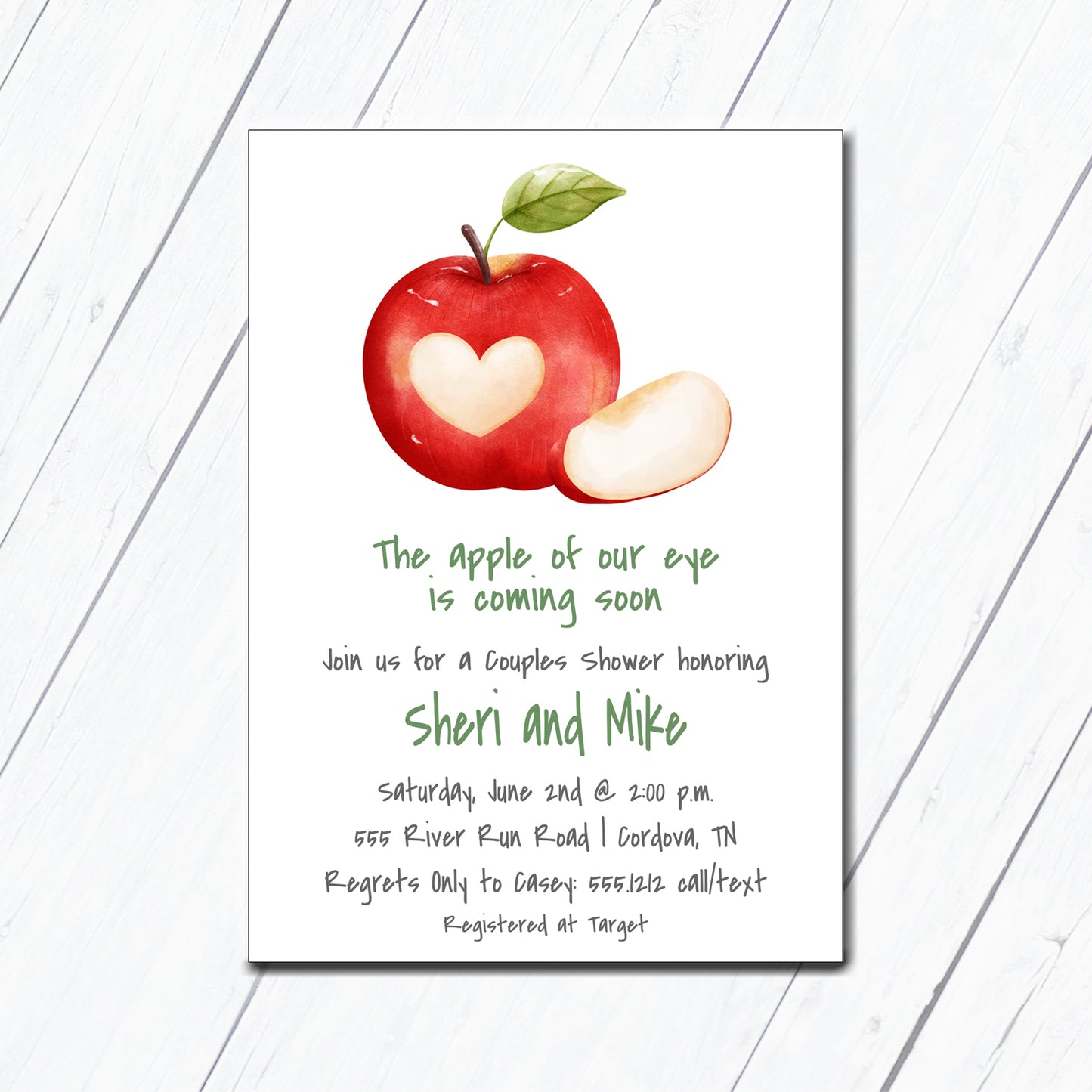 Apple Baby Shower Invitation