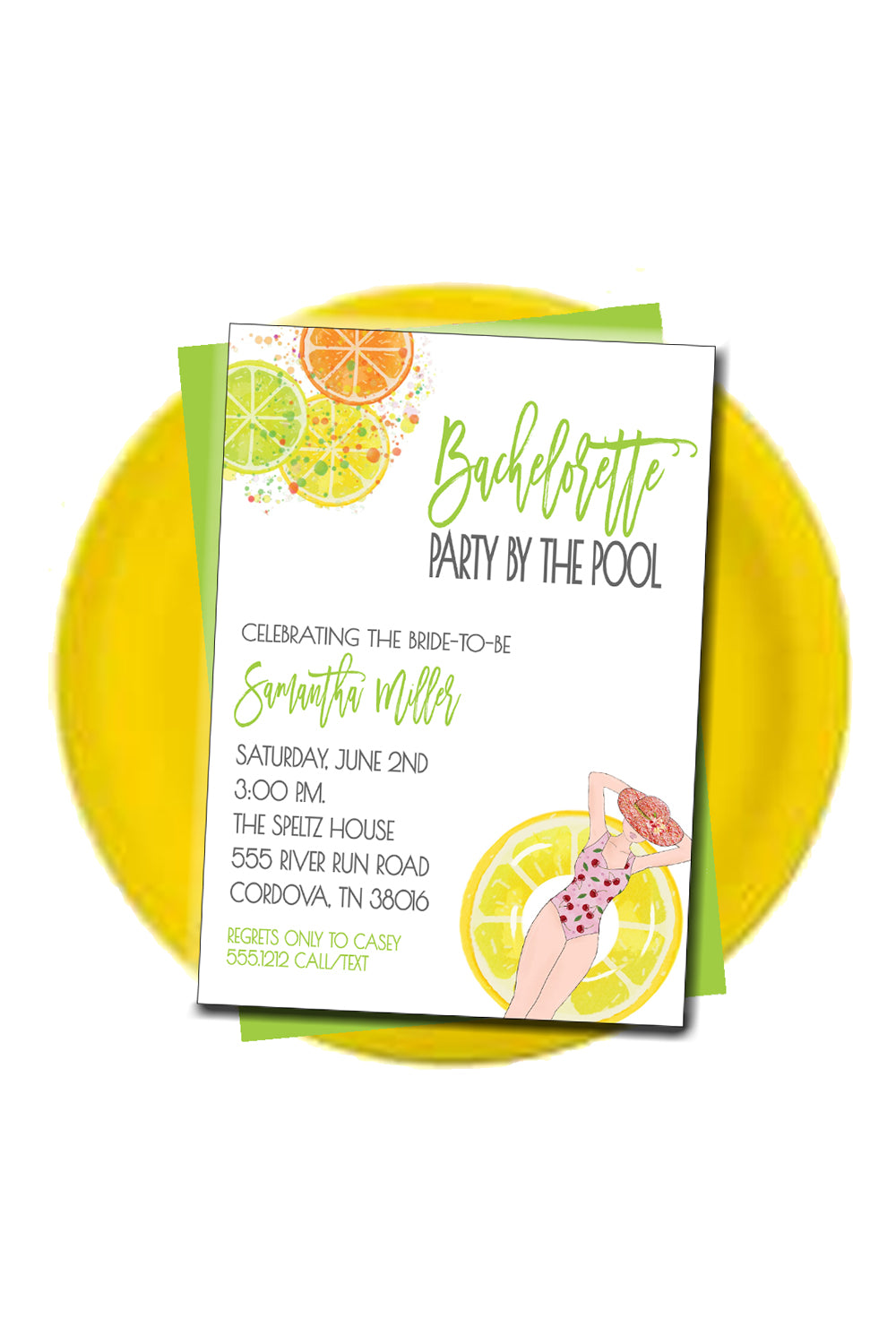 Pool Party Bachelorette Invitation