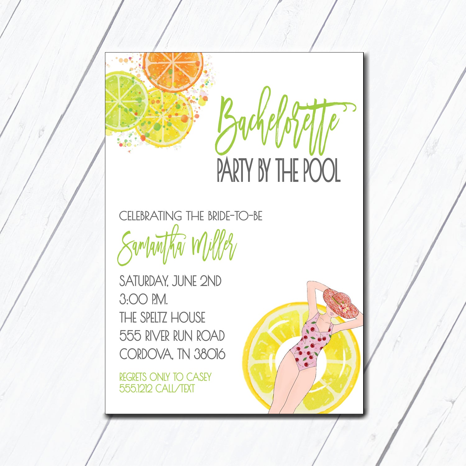 Bachelorette Pool Party Invitation