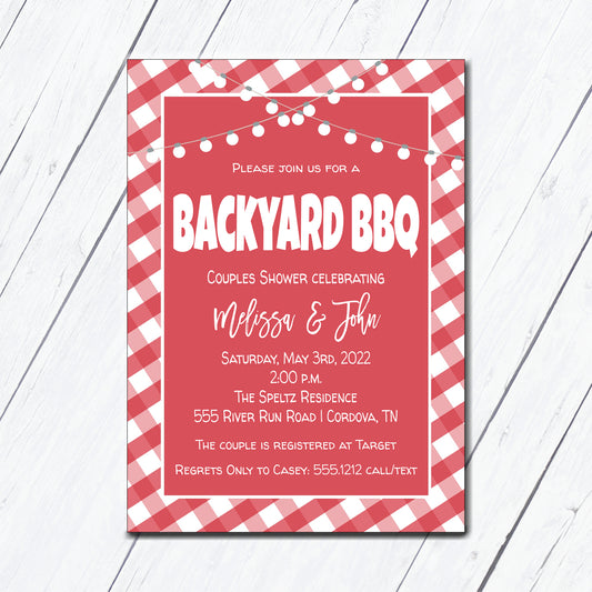 Backyard BBQ Bridal Shower Invitation